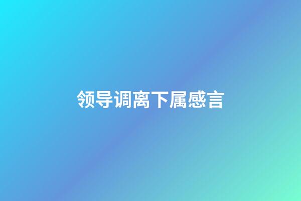 领导调离下属感言