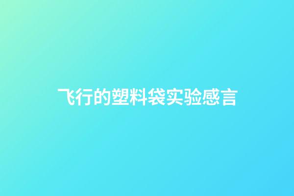 飞行的塑料袋实验感言