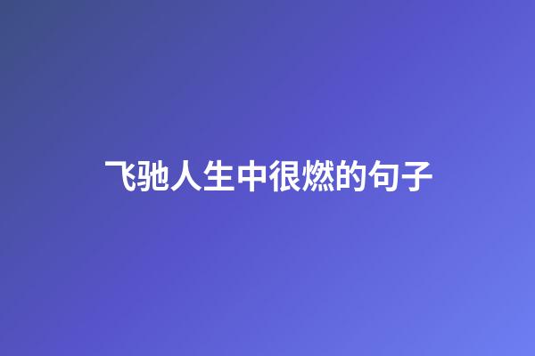 飞驰人生中很燃的句子