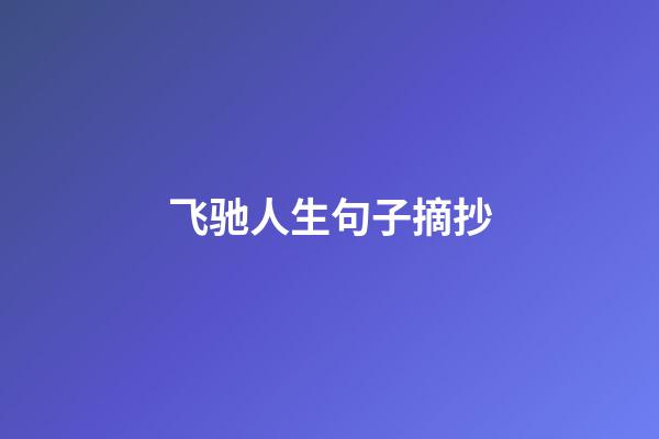 飞驰人生句子摘抄