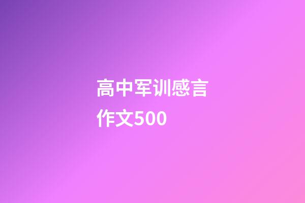 高中军训感言作文500