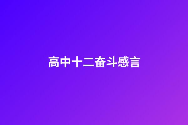 高中十二奋斗感言