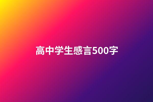 高中学生感言500字