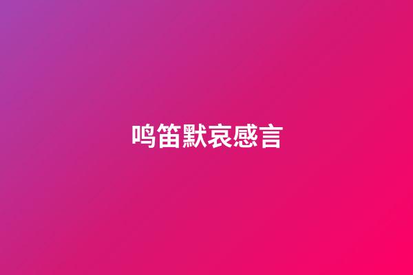 鸣笛默哀感言