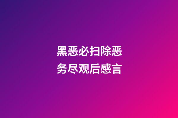 黑恶必扫除恶务尽观后感言