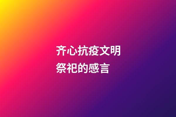 齐心抗疫文明祭祀的感言